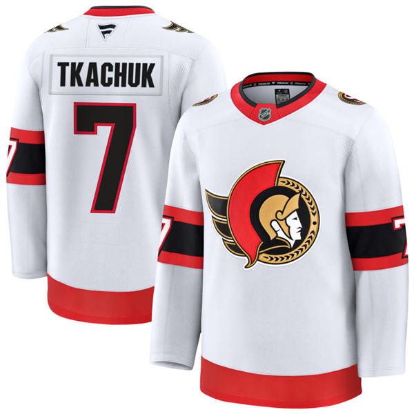 Youth Ottawa Senators #7 Brady Tkachuk Fanatics White Away Premium Jersey